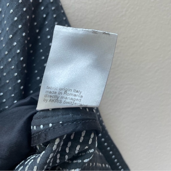 Akris Punto Slate Blue Cotton Blend Full Zip Jacket White Polka Dots Size 12 - Picture 6 of 12